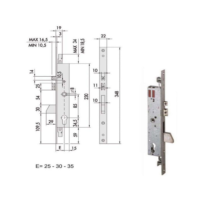 Elettroserratura Inf.Mont. All 16225-35-0 Cisa