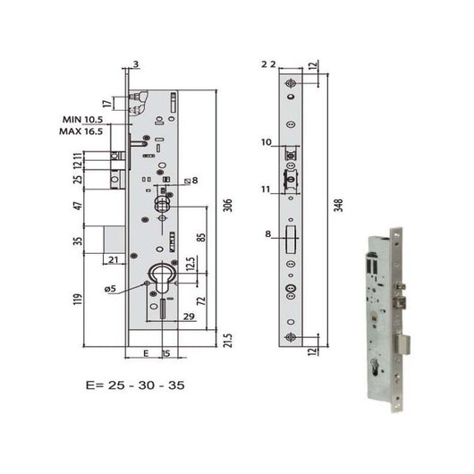 Elettroserratura Inf.Mont. All 19225-30-0 Cisa