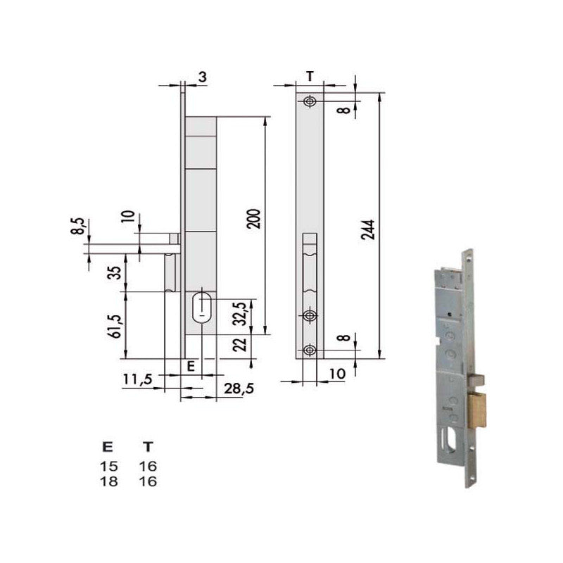 Elettroserratura Inf.Mont. All Dx 14020-15-1 Cisa