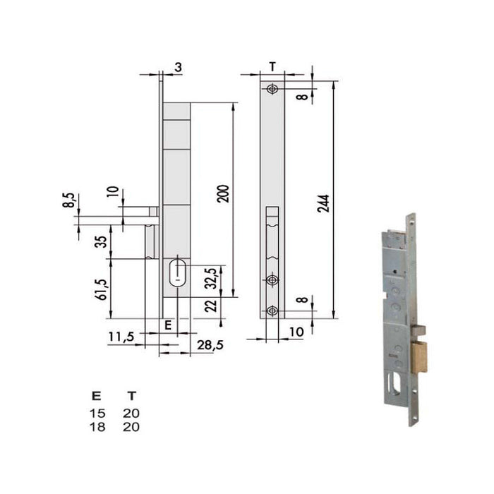 Elettroserratura Inf.Mont. All Dx 14021-15-1 Cisa