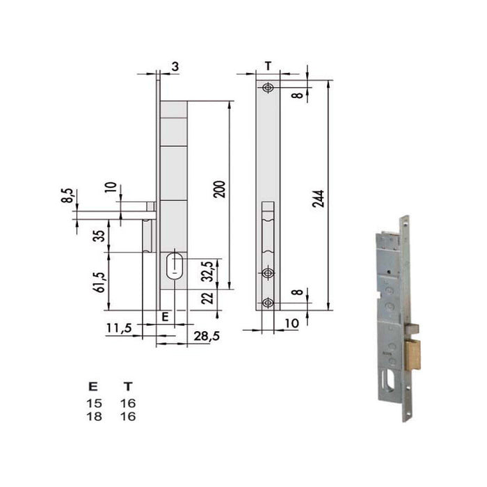 Elettroserratura Inf.Mont. All Sx 14020-15-2 Cisa