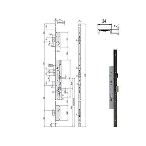 Elettroserratura Inf.Multipunto 19426-25-0 Cisa