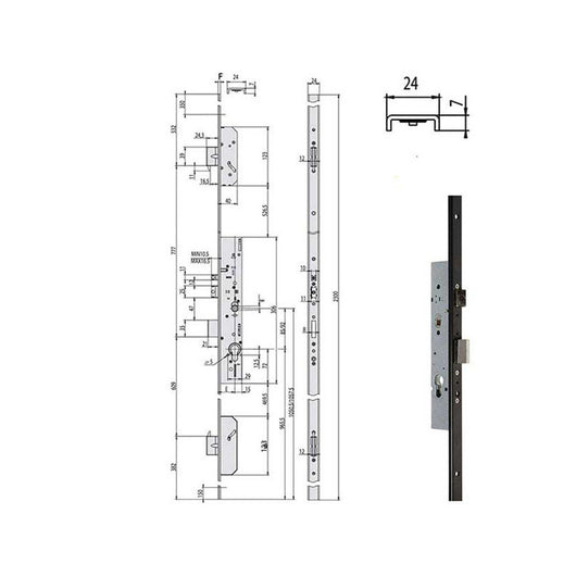 Elettroserratura Inf.Multipunto 19426-25-0 Cisa