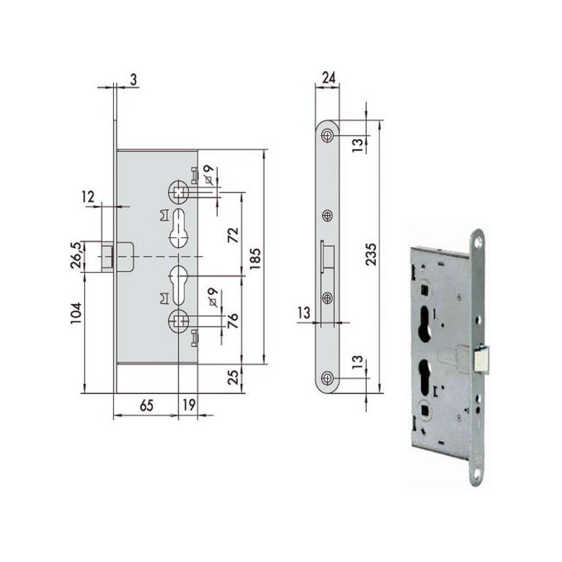 Elettroserratura Inf.Tagliafuoco 13110-65-0 Cisa
