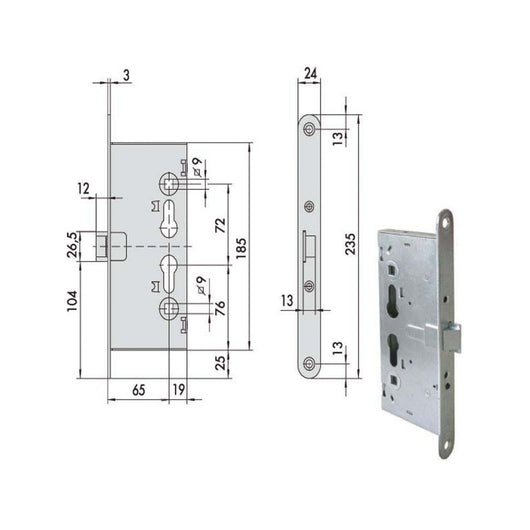 Elettroserratura Inf.Tagliafuoco 13160-65-2 Cisa