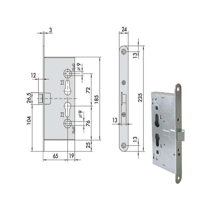 Elettroserratura Inf.Tagliafuoco 13160-65-2 Cisa