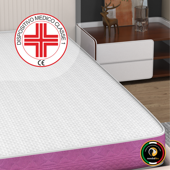 Materasso Pieghevole 120x200 per Brandina e Divano Letto – Poly Foam, Ortopedico, Traspirante, Indeformabile – Dispositivo Medico Made in Italy - Anallergico e Antibatterico | Tramonto