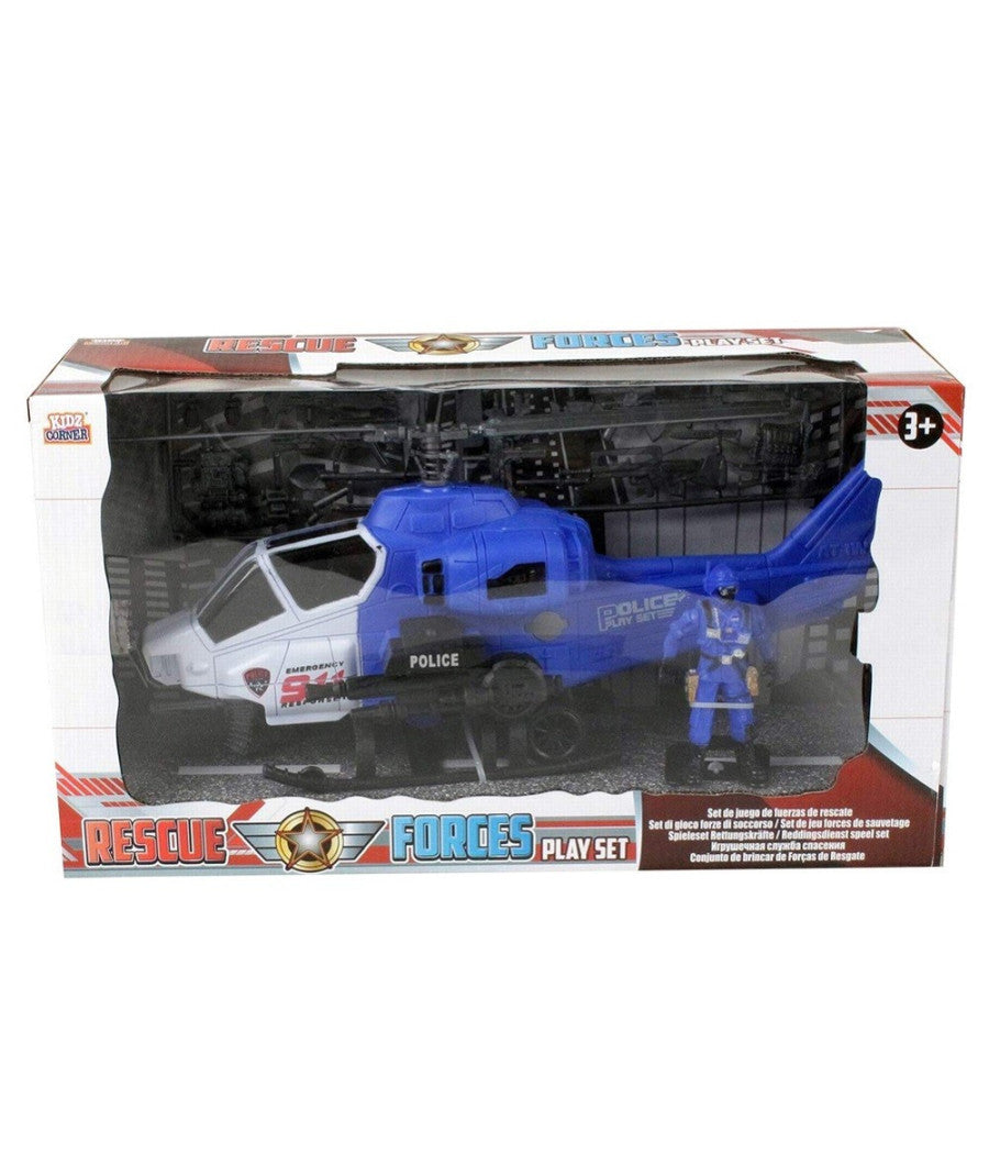 Elicottero Polizia Giocattolo Con Personaggio Poliziotto Con Accessori Di Gioco         