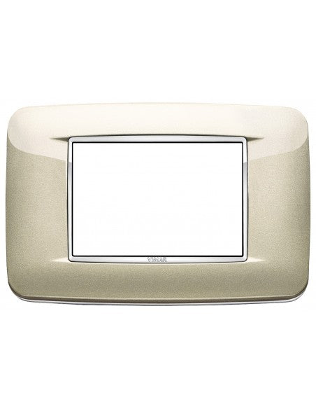Vimar placca 3 posti eikon champagne metallo