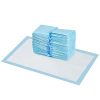 Set 100 Tappetini Igienici per Cani a 6 Strati in Tessuto non Tessuto, Carta e PE, 45x30 cm, Blu e Bianco