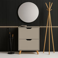 Emma - Scarpiera Salvaspazio 2 Ante 55x82x25 cm 12 Paia in Legno Tortora