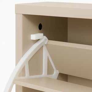 Emma - Scarpiera Salvaspazio 2 Ante 55x82x25 cm 12 Paia in Legno Tortora