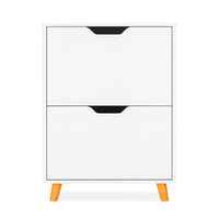 Emma - Scarpiera Salvaspazio 2 Ante 55x82x25 cm 12 Paia in Legno Bianco