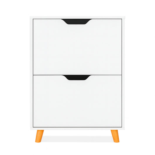 Emma - Scarpiera Salvaspazio 2 Ante 55x82x25 cm 12 Paia in Legno Bianco