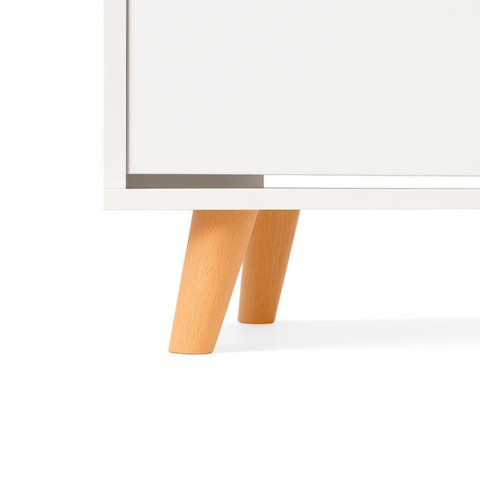 Emma - Scarpiera Salvaspazio 2 Ante 55x82x25 cm 12 Paia in Legno Bianco