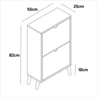 Emma - Scarpiera Salvaspazio 2 Ante 55x82x25 cm 12 Paia in Legno Bianco