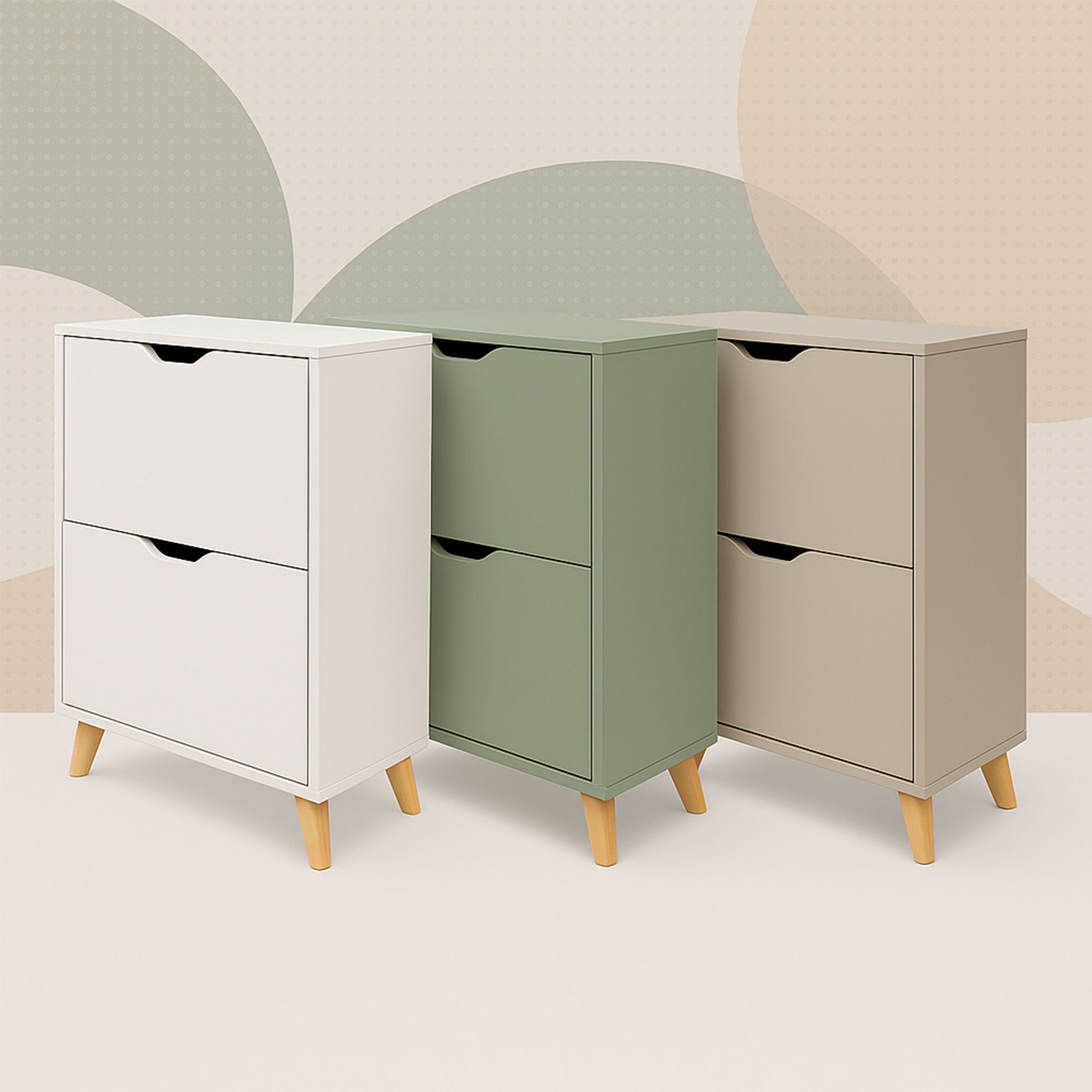 Emma - Scarpiera Salvaspazio 2 Ante 55x82x25 cm 12 Paia in Legno Bianco