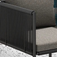 Set da Giardino 3 Pezzi in Rattan con 2 Sedie 50x51.5x67 cm e Tavolo 110x60x75 cm in Legno Composito