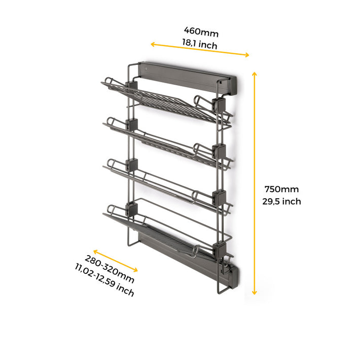 Emuca Appendiabiti estraibile Quartz, Tecnoplastica e Alluminio, Titanio