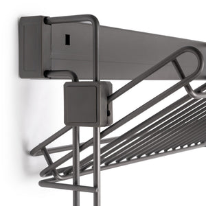 Emuca Appendiabiti estraibile Quartz, Tecnoplastica e Alluminio, Titanio