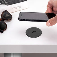 Emuca Caricabatterie wireless nascosto Airtop 2, D.60mm, 5V DC 2A (Qi-10W), Tecnoplastica, Nero