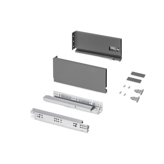 Emuca Cassetto esterno Protone 30kg, guide di estrazione totale con una chiusura soft, altezza 131mm, profondità 350m..