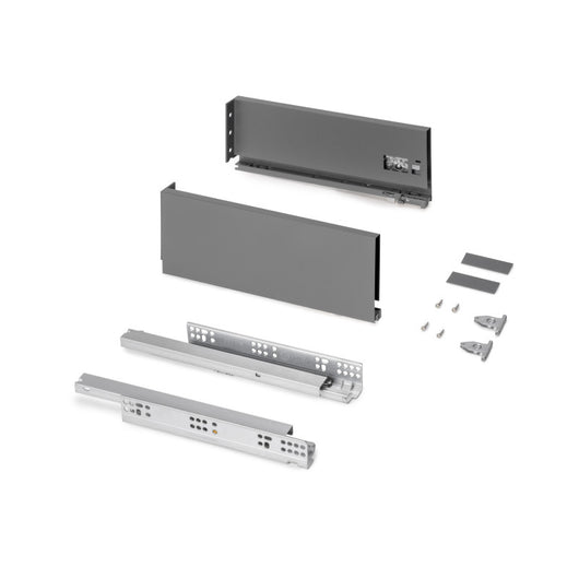 Emuca Cassetto esterno Protone 30kg, guide di estrazione totale con una chiusura soft, altezza 131mm, profondità 400m..