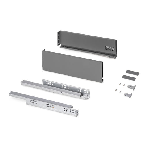 Emuca Cassetto esterno Protone 30kg, guide di estrazione totale con una chiusura soft, altezza 131mm, profondità 450m..