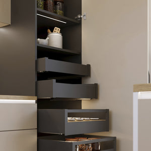 Emuca Cassetto esterno Protone 30kg, guide di estrazione totale con una chiusura soft, altezza 93mm, profondità 400mm..