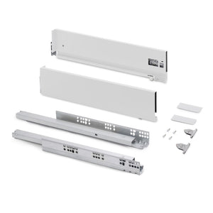 Emuca Cassetto esterno Vertex con regolazione 3D altezza 131mm, 40kg, profondità 270mm, Acciaio, Grigio antracite