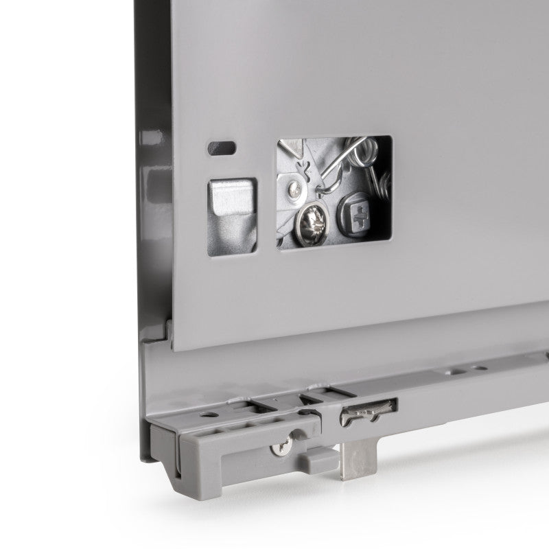 Emuca Cassetto esterno Vertex con regolazione 3D altezza 131mm, 40kg, profondità 350mm, Acciaio, Grigio antracite