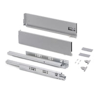 Emuca Cassetto esterno Vertex con regolazione 3D altezza 131mm, 40kg, profondità 350mm, Acciaio, Grigio antracite