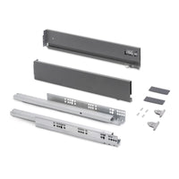 Emuca Cassetto esterno Vertex con regolazione 3D altezza 131mm, 40kg, profondità 350mm, Acciaio, Verniciato bianco