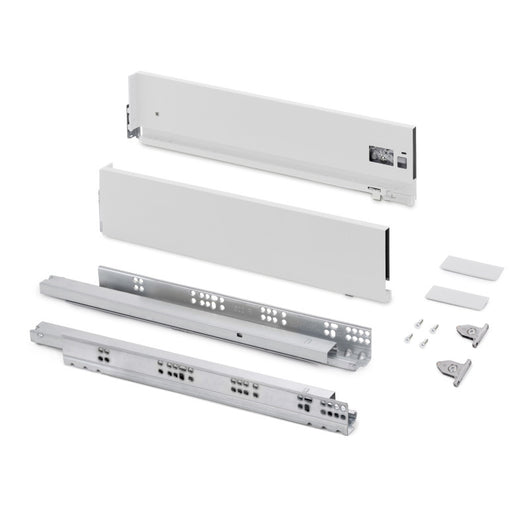 Emuca Cassetto esterno Vertex con regolazione 3D altezza 131mm, 60kg, profondità 500mm, Acciaio, Grigio antracite