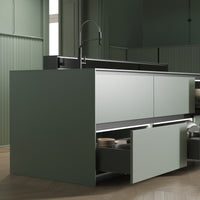 Emuca Cassetto esterno Vertex con regolazione 3D altezza 131mm, 60kg, profondità 500mm, Acciaio, Verniciato bianco