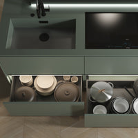 Emuca Cassetto esterno Vertex con regolazione 3D altezza 131mm, 60kg, profondità 500mm, Acciaio, Verniciato bianco