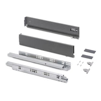 Emuca Cassetto esterno Vertex con regolazione 3D altezza 131mm, 60kg, profondità 500mm, Acciaio, Verniciato bianco