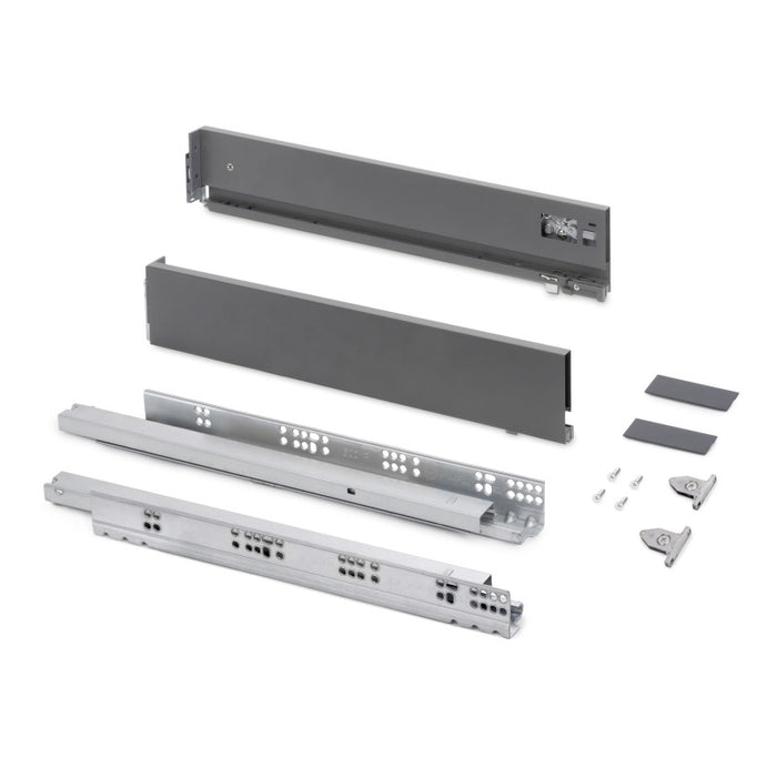 Emuca Cassetto esterno Vertex con regolazione 3D altezza 131mm, 60kg, profondità 500mm, Acciaio, Verniciato bianco