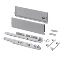 Emuca Cassetto esterno Vertex con regolazione 3D altezza 178mm, 40kg, profondità 350mm, Acciaio, Grigio antracite