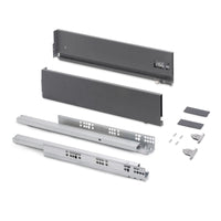 Emuca Cassetto esterno Vertex con regolazione 3D altezza 178mm, 40kg, profondità 350mm, Acciaio, Verniciato bianco