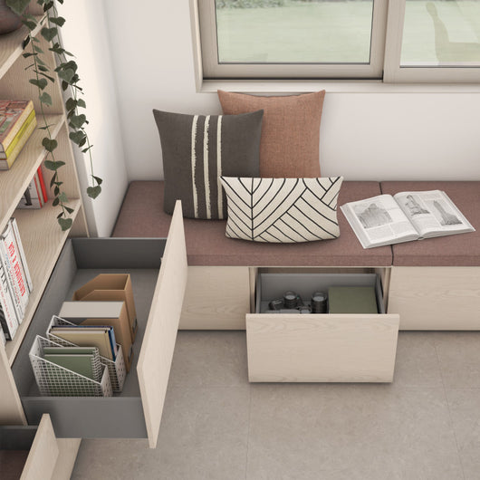 Emuca Cassetto esterno Vertex con regolazione 3D altezza 178mm, 40kg, profondità 500mm, Acciaio, Grigio antracite