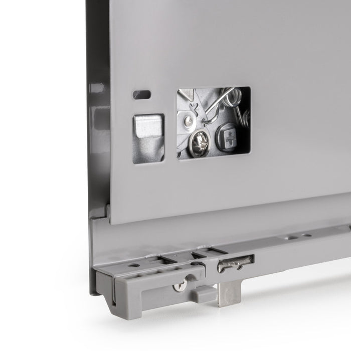 Emuca Cassetto esterno Vertex con regolazione 3D altezza 93mm, 40kg, profondità 500mm, Acciaio, Grigio antracite