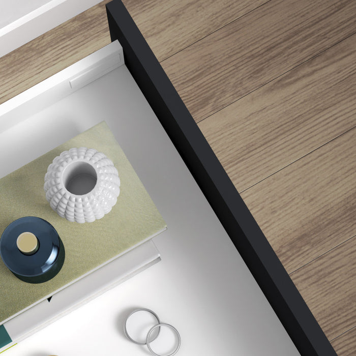 Emuca Cassetto esterno Vertex con regolazione 3D altezza 93mm, 40kg, profondità 500mm, Acciaio, Verniciato alluminio