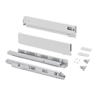 Emuca Cassetto esterno Vertex con regolazione 3D altezza 93mm, 60kg, profondità 500mm, Acciaio, Grigio antracite