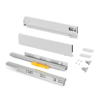 Emuca Cassetto Vertex Push Sincro con regolazione 3D, altezza 93mm, 40kg, profondità 350mm, Acciaio, Grigio antracite