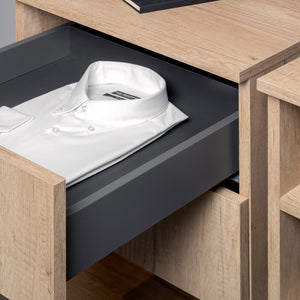 Emuca Cassetto Vertex Push Sincro con regolazione 3D, altezza 93mm , 40kg, profondità 400mm, Acciaio, Verniciato bianco