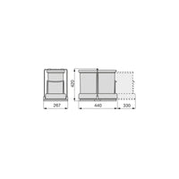 Emuca Cornice per microonde, per installazione a incasso in mobili da cucina, modulo 600mm, 600x400mm, Tecnoplastica, ..