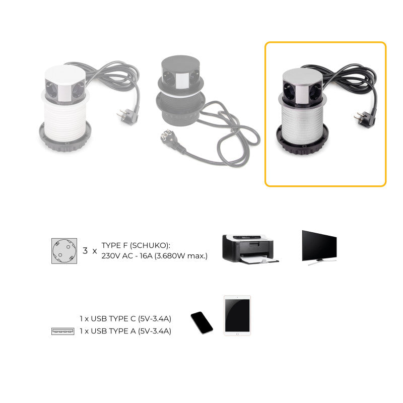 Emuca Kit barra per armadio Luxe, striscia LED 4,5x8 Neonlynx V, sensore di movimento RF Smart e convertitore Smart (2..