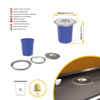 Emuca Kit di contenitori per la raccolta differenziata per cassetti da cucina Recycle Altezza Recycle 266 mm, 2x15 lt,..