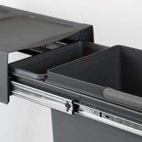 Emuca Kit di contenitori per la raccolta differenziata per cassetti da cucina Recycle Altezza Recycle 266 mm, 2x15 lt,..